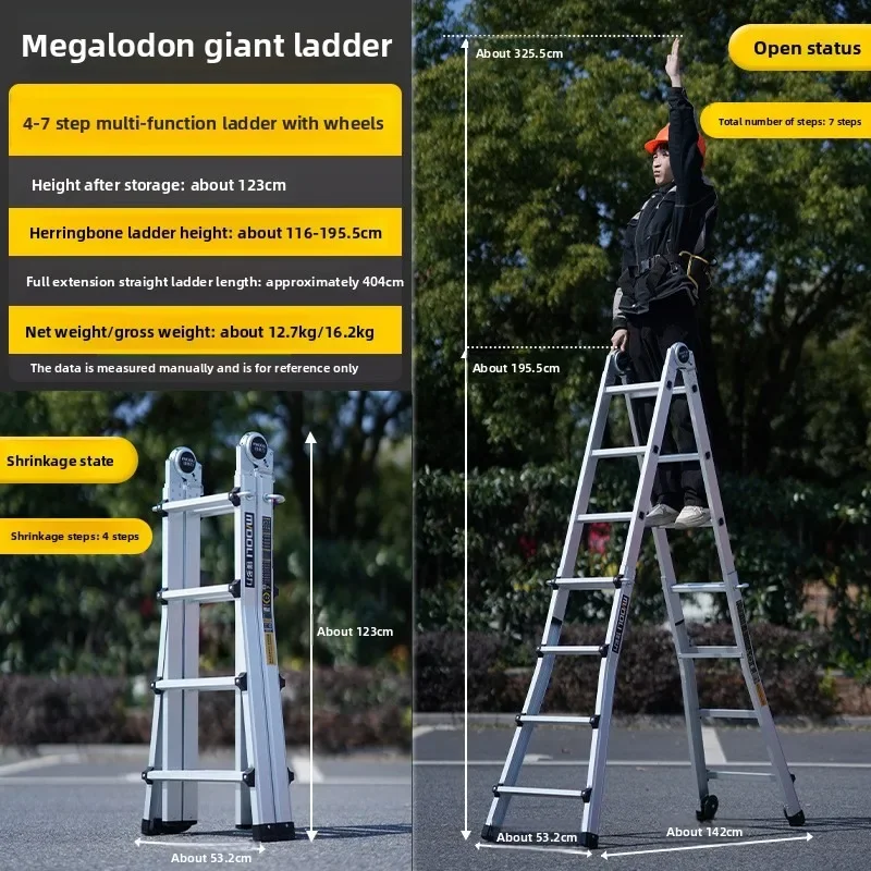Home Use Construction Multifunction Ladder Ladder for Home Aluminum Alloy Telescoping Folding Ladder A Frame Multi Function