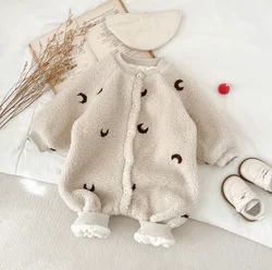 Ropa de invierno para bebé recién nacido, pelele cálido de lana gruesa, Mono para niño y niña, Mono para niño, Mono para niño, Mono para bebé