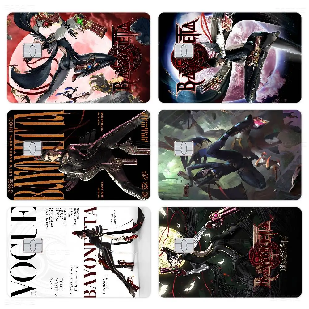 Game Bayonetta Diy Credit Debit Card Sticker Party Sticker Decoration Waterproof Small Chip Card Skin Sticker