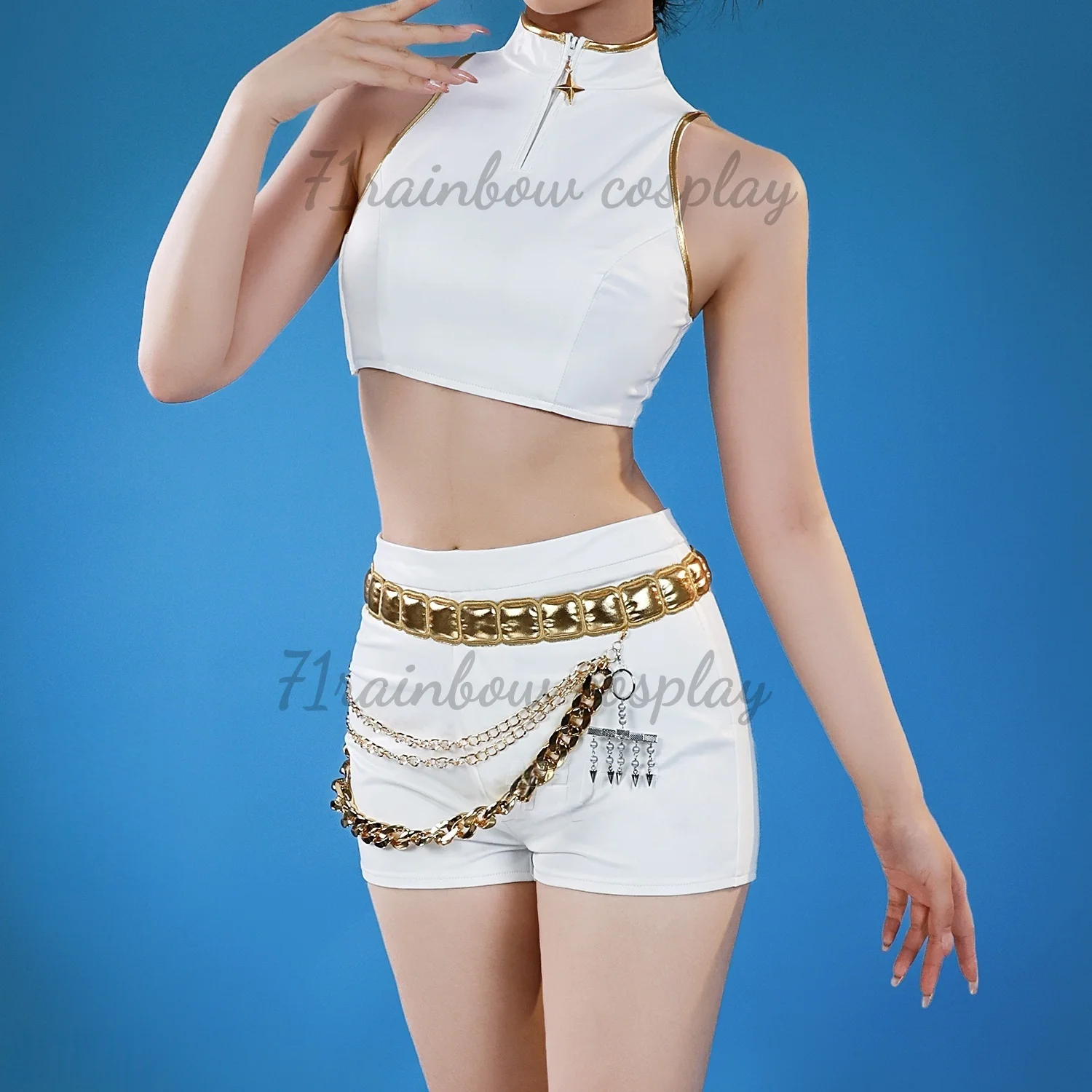 In Stock Rumi Mira Zoey Cosplay Kpop Cosplay Costume HUNTRIX Mira Halloween Outfits White Golden Costumes Cosplay - Image 3