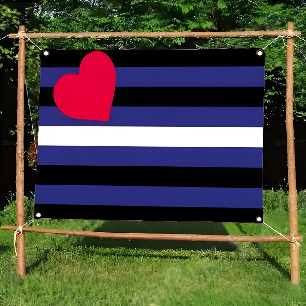 Leather Pride LGBTQ Flags Daily four ring borderless design indoor outdoor decor easy hang install