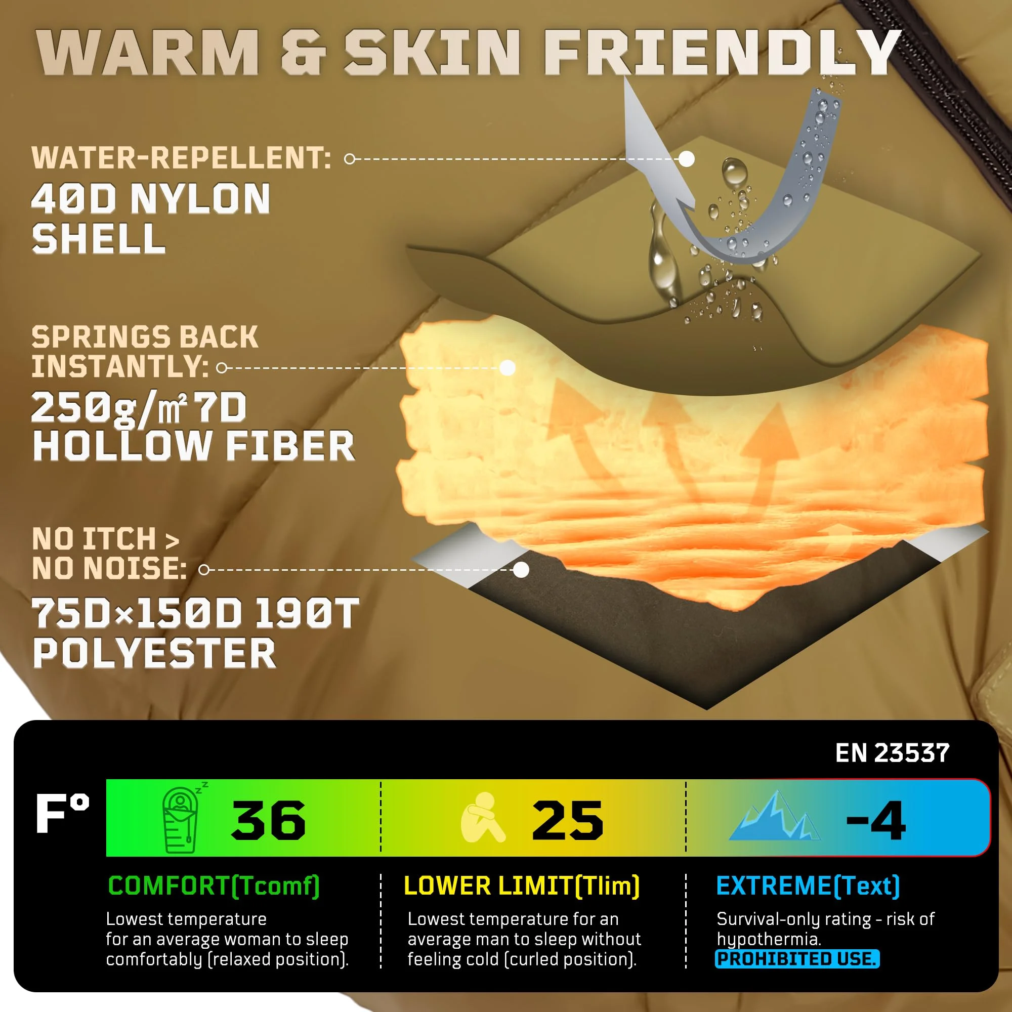 !@Mummy-style Tactical Outdoor - Sleeping Bag 4 Season Down Winter recension och pris