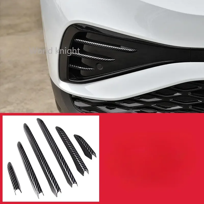 

Car Style Front Bumper Fog Light Sticker ABS Chrome 6pcs Foglight Trim Strip Cover For Volkswagen VW ID.4X 2021 2022 Accessories