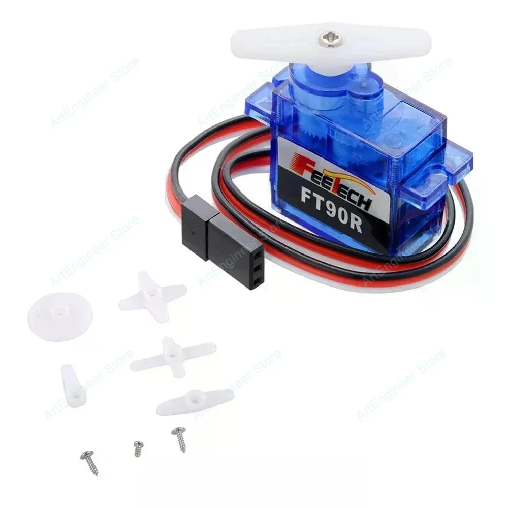 Feetech FT90R 디지털 서보 모터 360 °   Arduino 로봇 스마트카 RC 드론 DIY 프로젝트용 연속 회전 4.8-6V