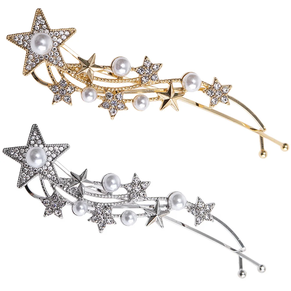 

Meteor Hair Clip Alloy Sturdy Smooth Women Girls Casual Formal Accessories Wedding Decorative Rhinestone Beach Barrettes