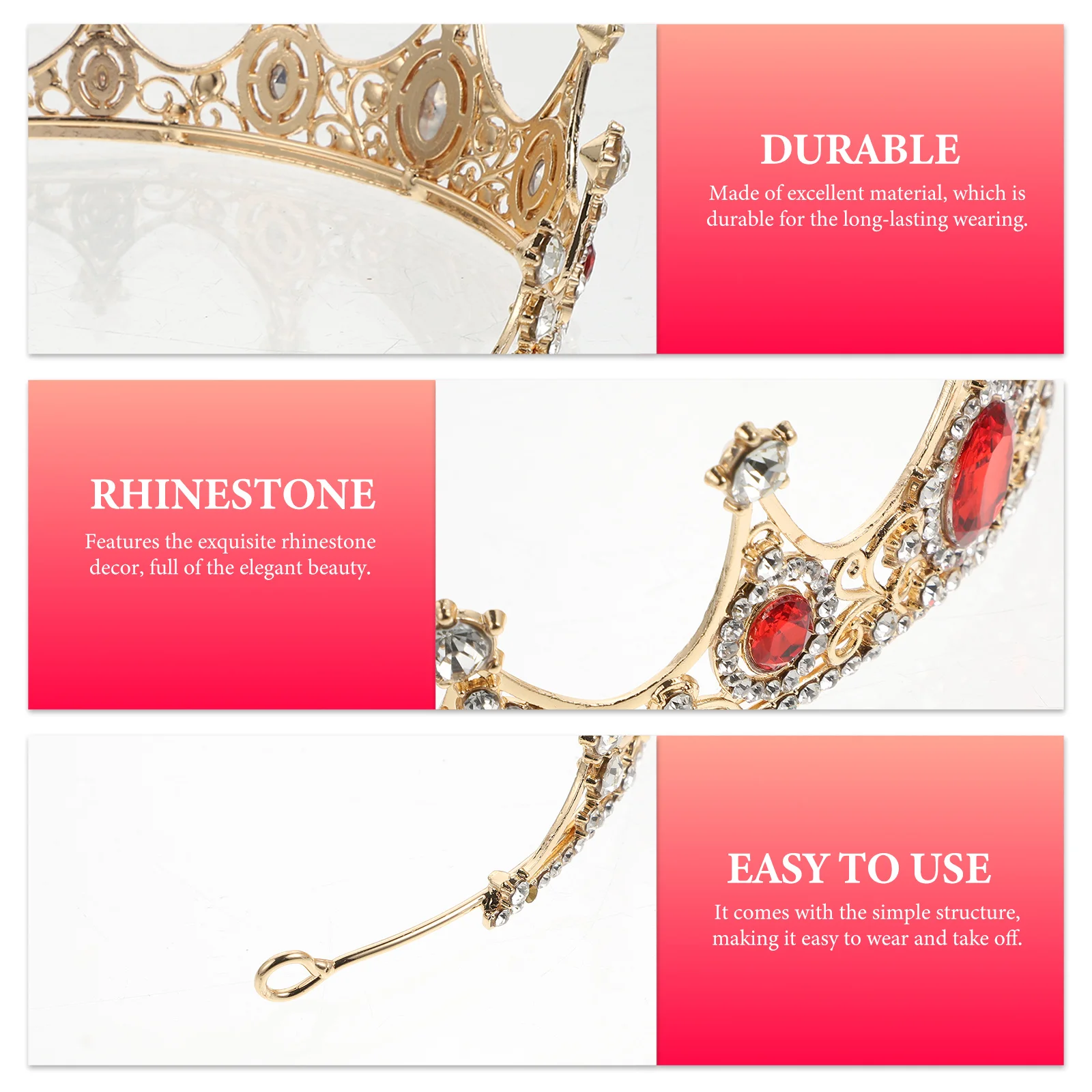 

1 шт., свадебный головной убор со стразами для невесты, украшение для стрижки, головной убор в стиле барокко, вечерние свадебные короны, реквизит для короны со стразами