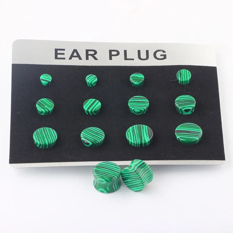 1 Set Stone Earlobe Ear Expansion Piercing Jewelry Set Ear Rings