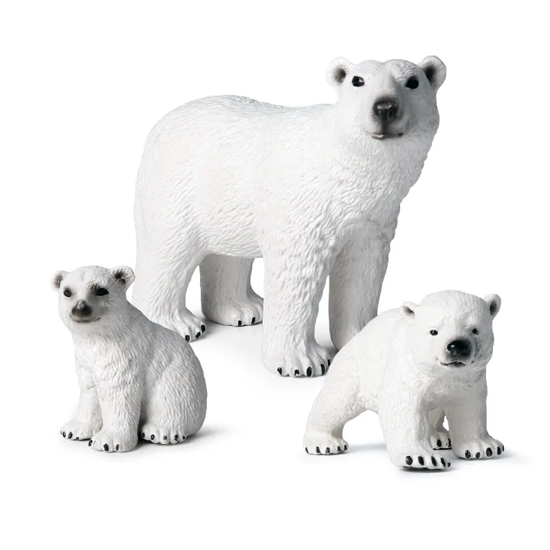 Figurine d'animal polaire pour enfants, maison de glace d'Auckland, ours polaire arctique, renard, lapin, loup, cadeau de jouet de vie EcolSea, nouveau zoo, océan