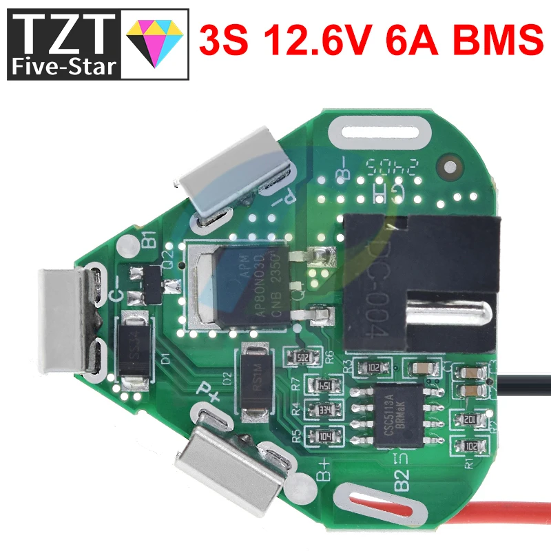 3S 12.6V 6A BMS Li-ion Lithium Battery Protection Board 18650 Power Bank Balancer Battery Equalizer Board for Electric Drill