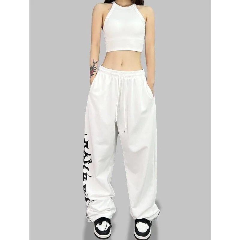 Street Dance Trendige Buchstaben-Print Damenhose Hip-Hop Europäisch-Amerikanischer Stil Bleistifthose Lässige Sommer Coole Lange Hose – Detail 5