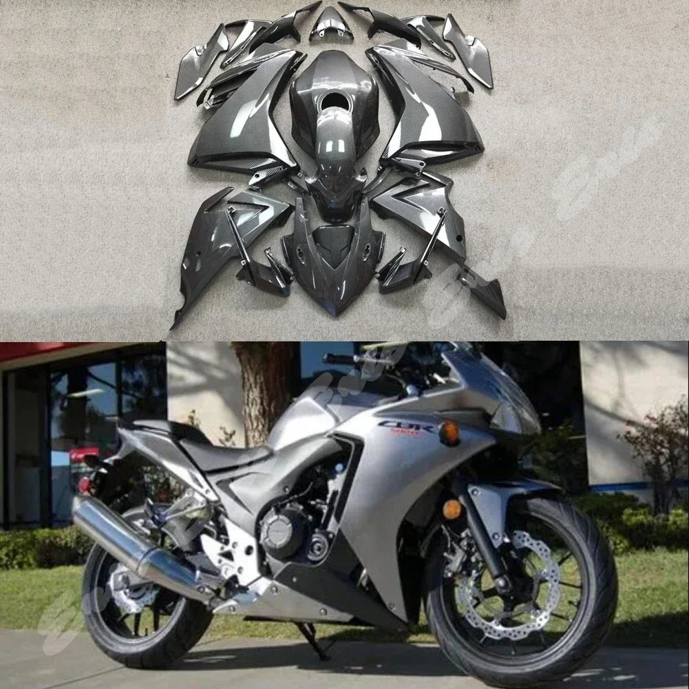 ABS Bodywork Pre-Drilled Fairing Kit For Honda CBR500R 2019 2020 2021 2022 2023 Carbon Fiber Printed