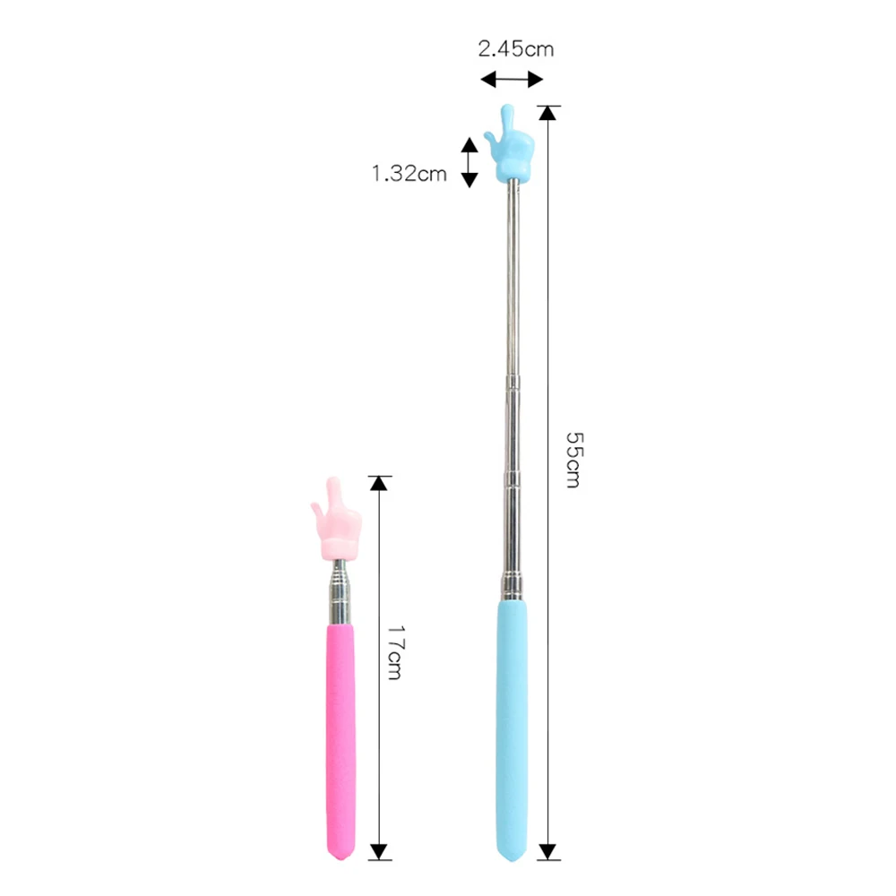 Retractable Teacher Pointer Finger Design StainlessSteel Telescopic School Teaching Pointer Stick Teacher Supplies For Classroom