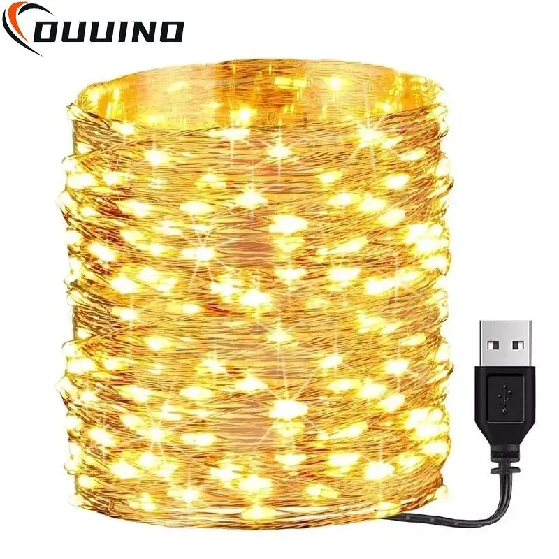 1/2/3/5/10M LED filo di rame String Lights USB Fairy Lights lampade a ghirlanda per la festa nuziale del Festival decorazione natalizia all'aperto