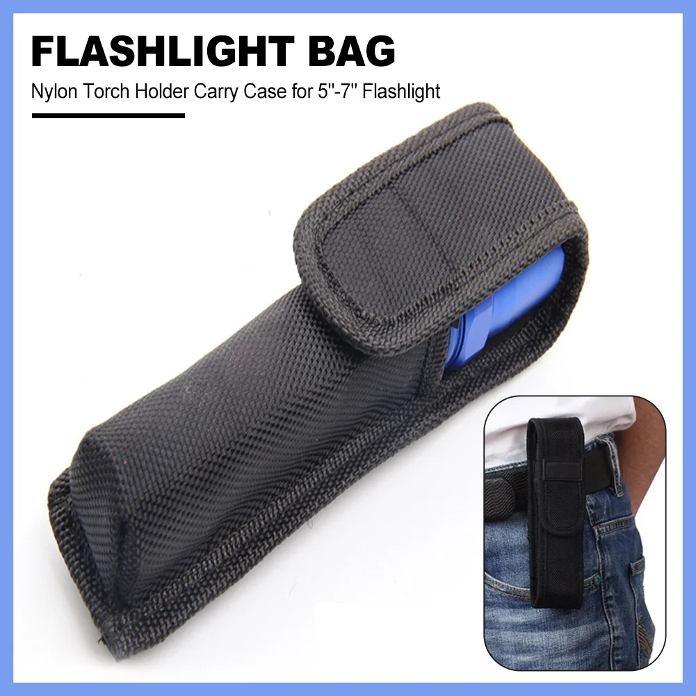 Tactical Molle Flashlight Molle Pouch Nylon Torch Holder Waist Bag Outdoor Camping Hunting Accessories Folding Knife Pack