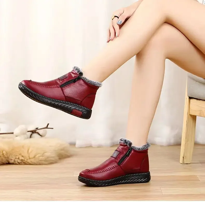 2023 Fashion Women Boots Plush Winter Women Shoes Causal Ankel Boots Antislip Fenmale Snow Boots Warm Fur Waterproof Plush Boots