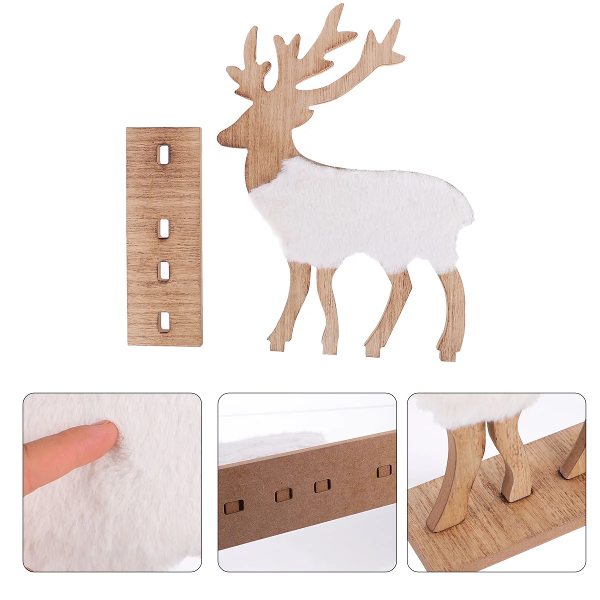 

Ornaments Wooden Reindeer Christmas Sto Decorations Indoor Floor Stickers for Office Desktop Adornment