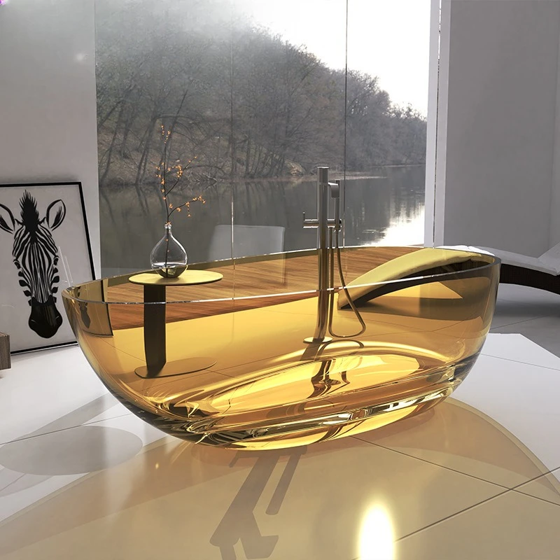 Transparent resin crystal bathtub Home hotel Homestay Independent bathtub Hotel project Collection bathtub