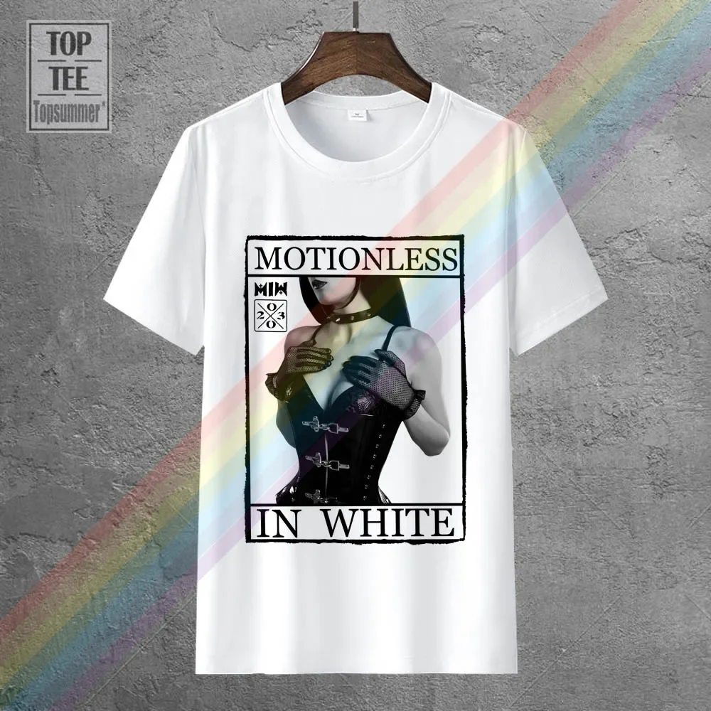 Motionless In White Dominatrix Image White T Shirt New Official Soft Miw 2018 New Fashion Men'S T-Shirts Short Sleeve