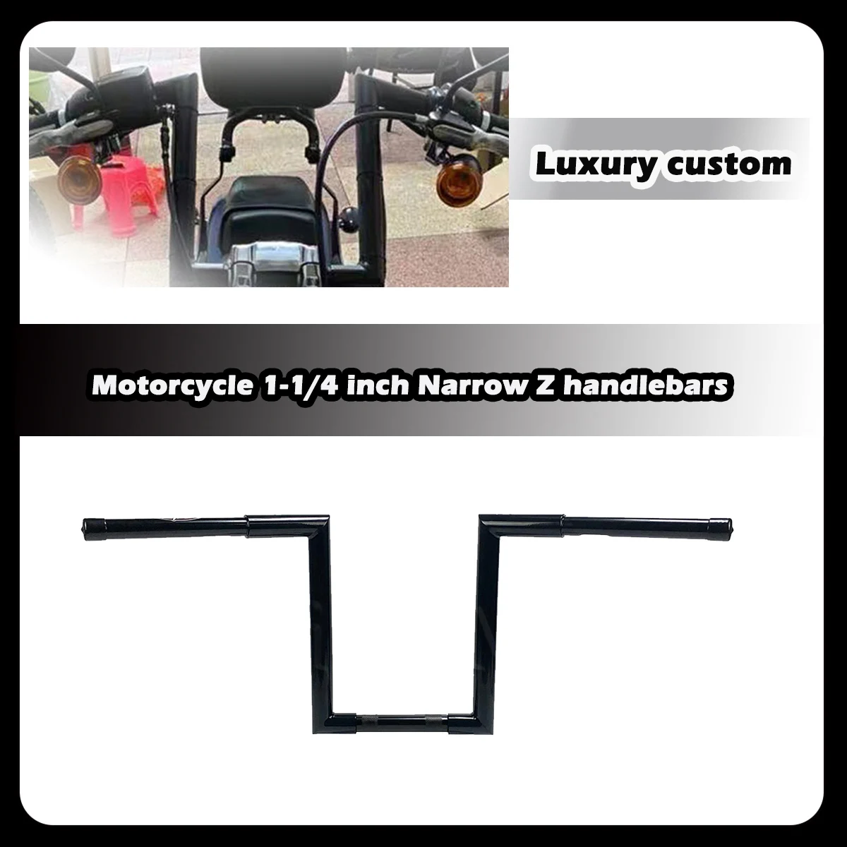 

ZDQ Custom Motorcycle 1-1/4 inch Narrow Z handlebars for Harley Dyna Soft tail Low Rider Breakout NIGHT ROD V-Rod XL883