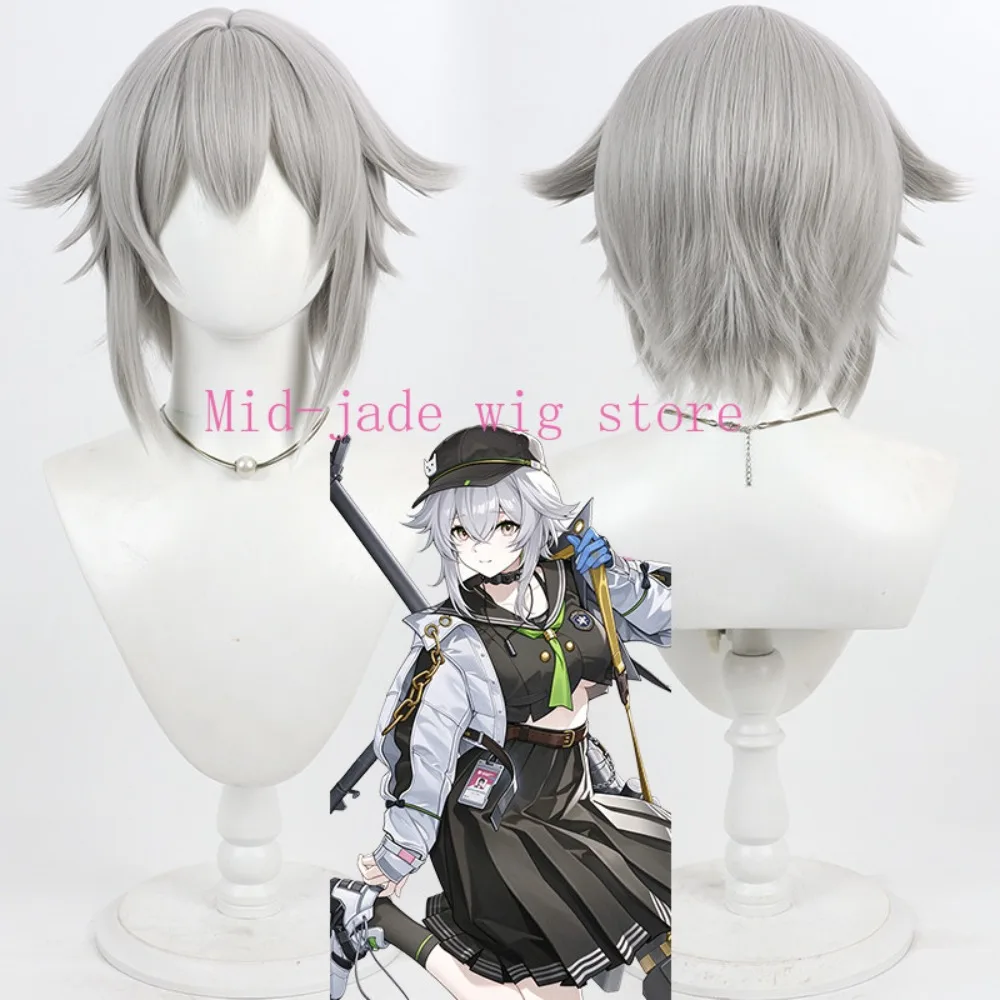 Dushevnaya Cosplay Wig Realistic Scalp Silver Gray Hair for Valentine Game Expo and Photography