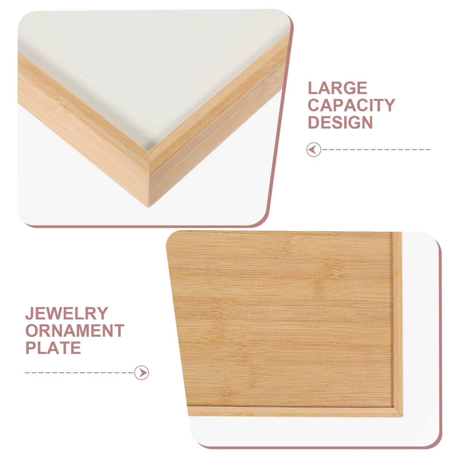 

Bamboo Ring Tray Jewelry Display High Capacity Organizer Pu Storage