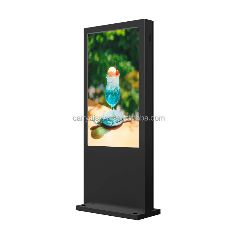 65 Inch Outdoor Free Standing Large LCD Advertising Display Digital Signage Screen for Bus Stop view 3