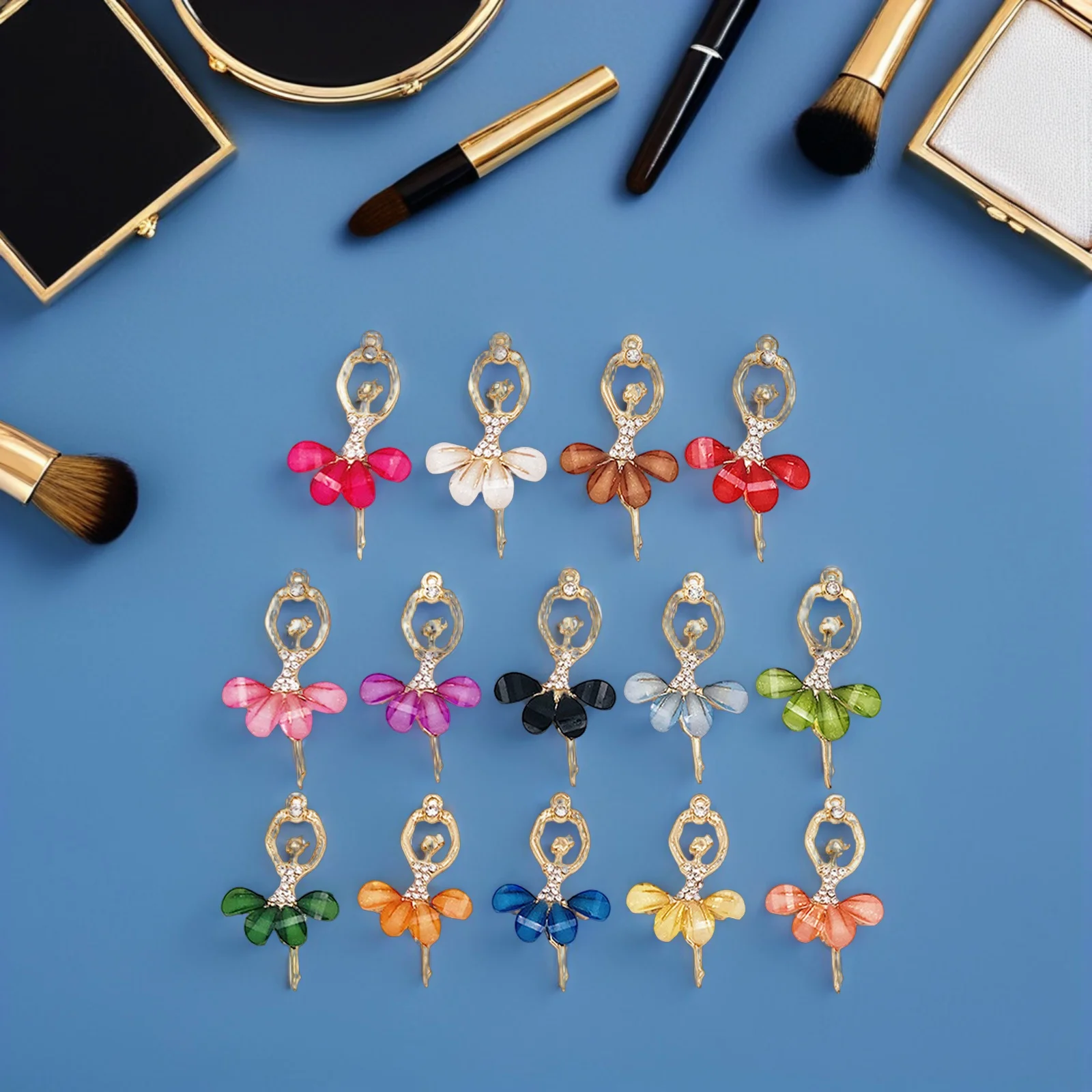 

14pcs Ballerina Charms Crystal Ballet Dancer Girl Jewelry Making Necklace DIY Alloy Material Pendant Accessories
