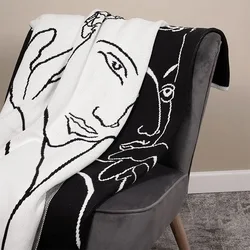 South African Carrol Boyes Sofa Blanket Simple Abstract Character Home Bedroom Decoration Artistic Tapestry Warm Cover Blanket