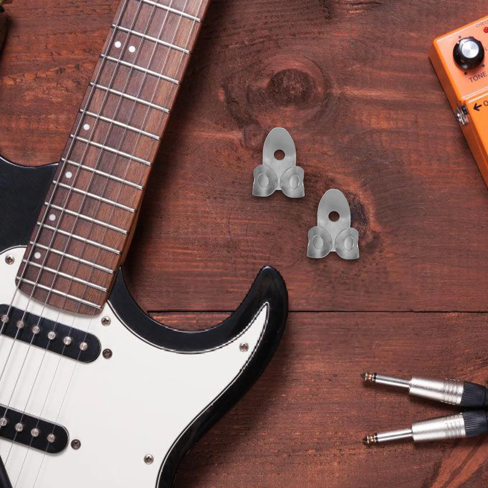 

12pcs Guitar Finger Picks Metal Adjustable For Acoustic Electric Bass Reusable Durable Lightweight Protection Accessory