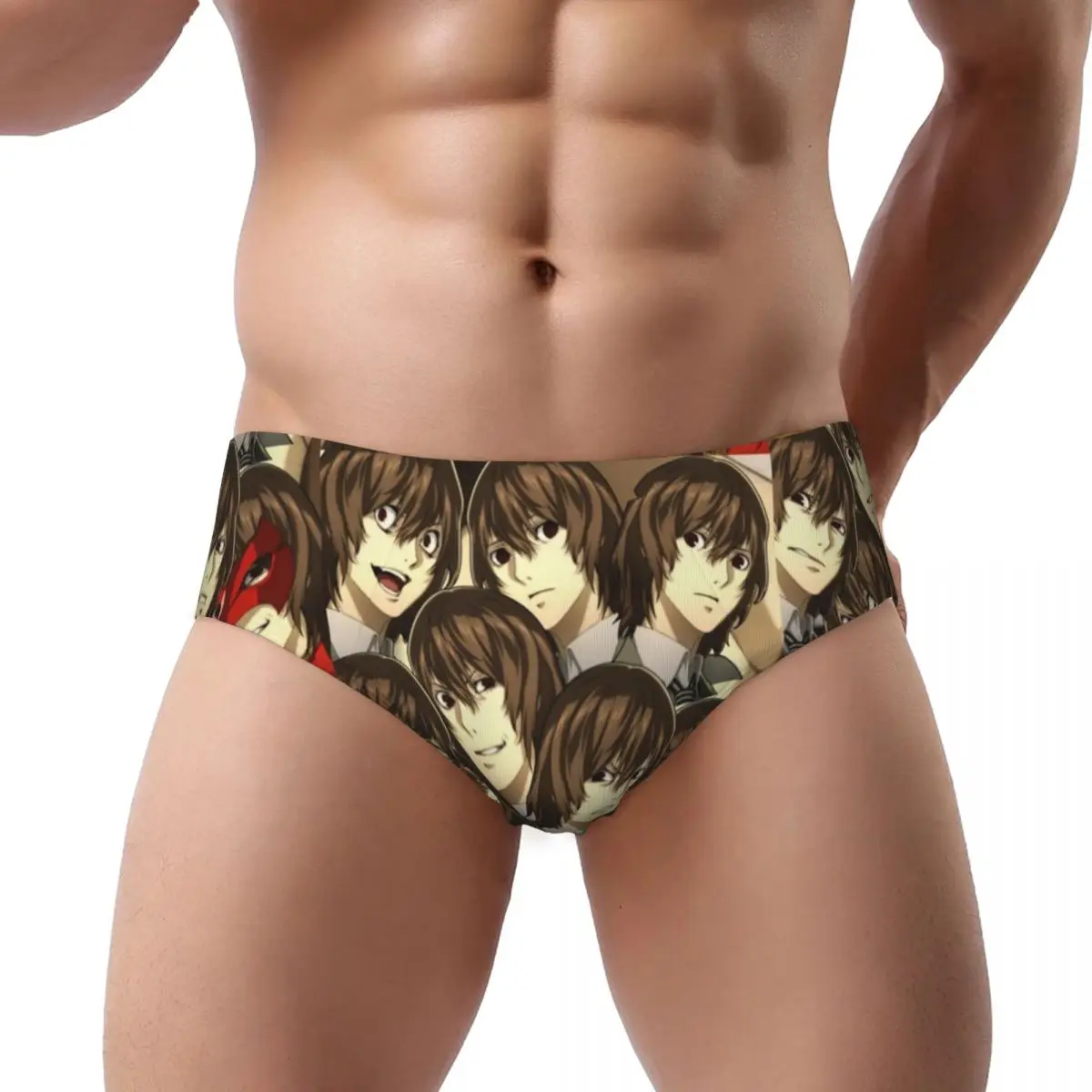 

Many Faces Of Goro Akechi Male Triangle Panties Breathable Boxer Underpants Short Underwear for Homme Man Boyfriend Gifts