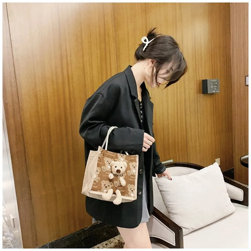 Small Handbag, Cute Bear Pattern Bag,Cloth bag handbag Korean Fashion Style handbag Cartoon pattern Baby Bear