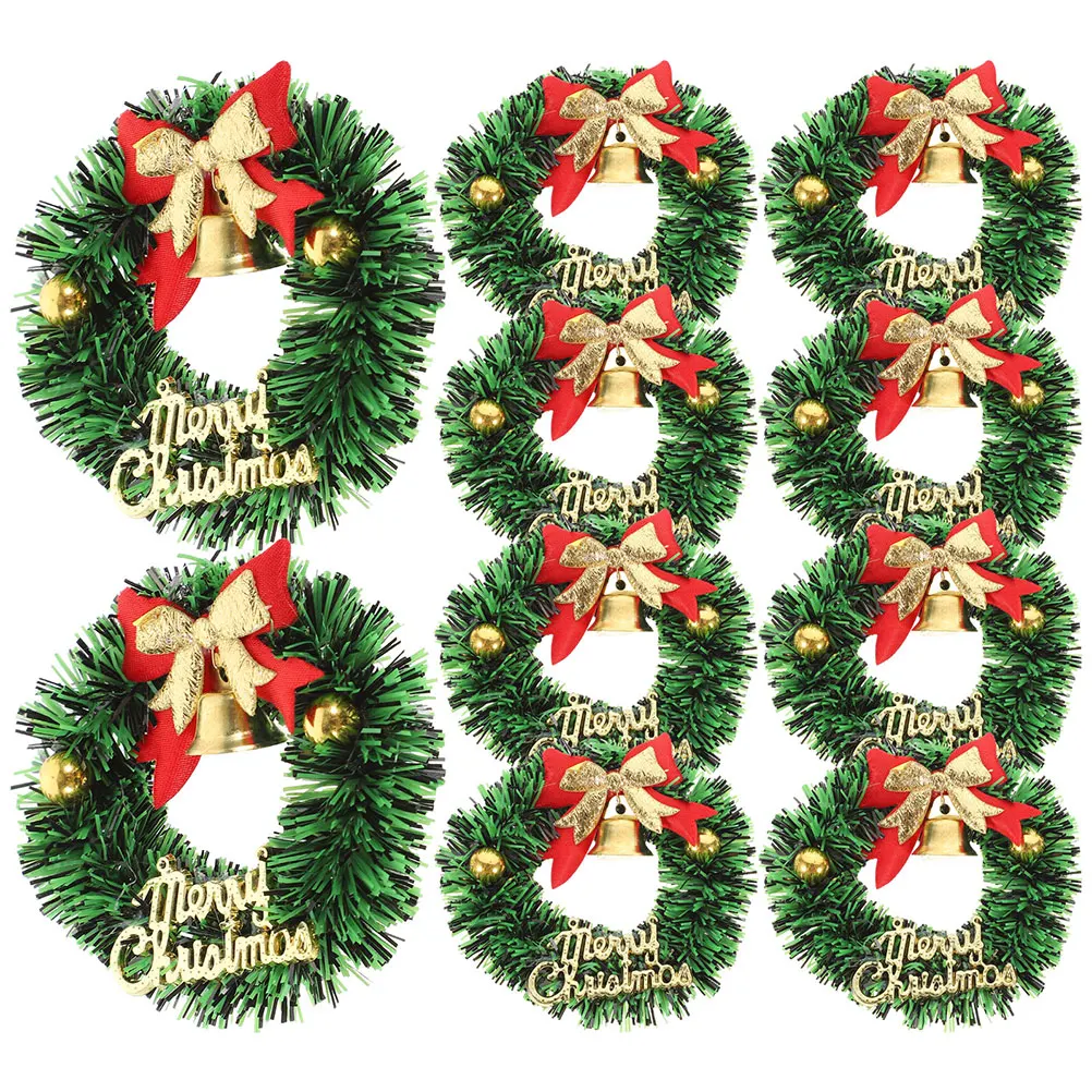 

20 Pcs Decoration Mini Christmas Wreath Small Tree Ornament Wreaths for Crafts Miniature