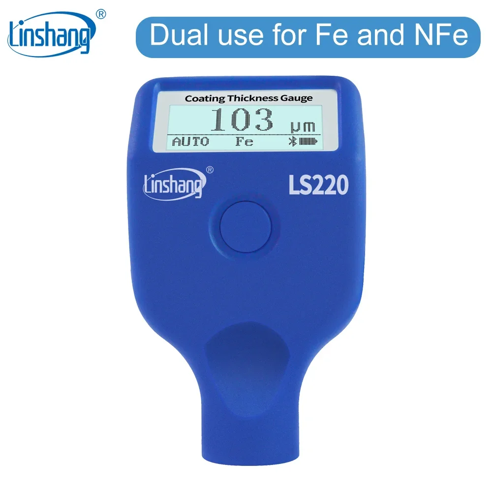 Linshang LS220 Automotive Car Paint Meter Electroplate Metal Coating Thickness Gauge for Automobile Painting 0-2000um Fe & NFe