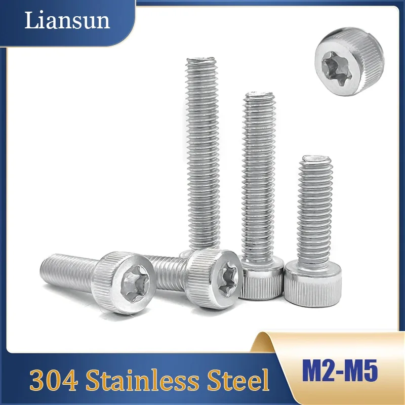 10-50pcs Stainless Steel Cap Head Torx Screw M2 M2.5 M3 M4 M5 Six Lobe Security Head Screws Bolt Six Lobe Torx Cap Head Screw