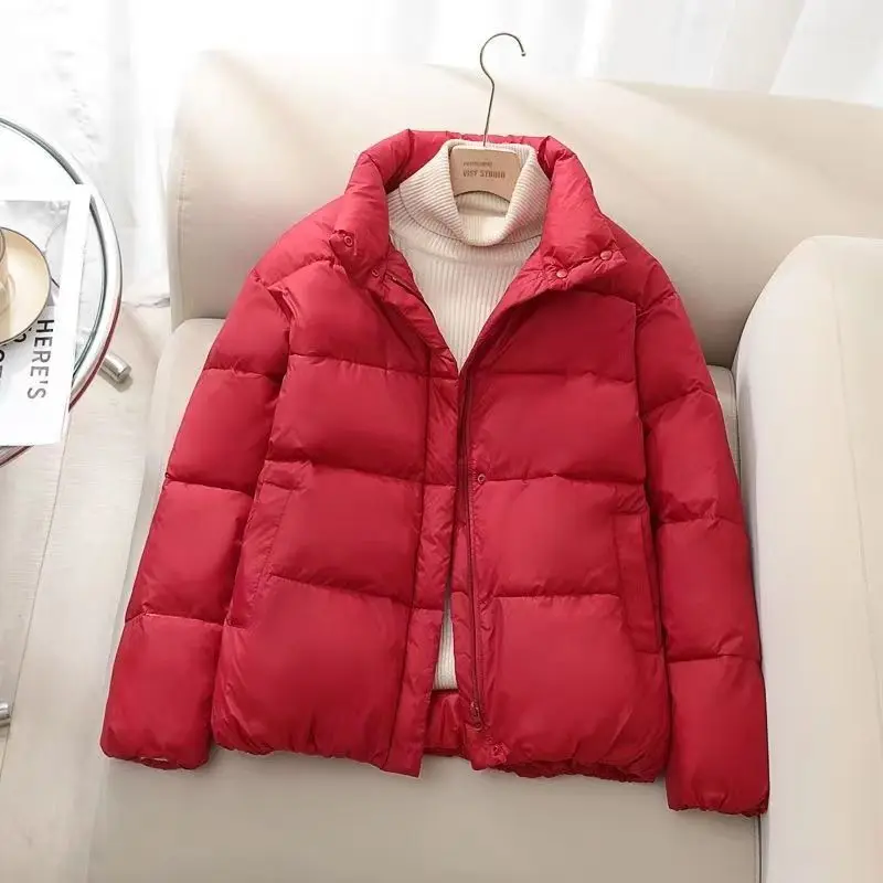 2023 New Winter Short Parka Jacket Women Thick Cotton Padded Coats Female Stand Collar Loose Puffer Parkas Down Jackets Outwear