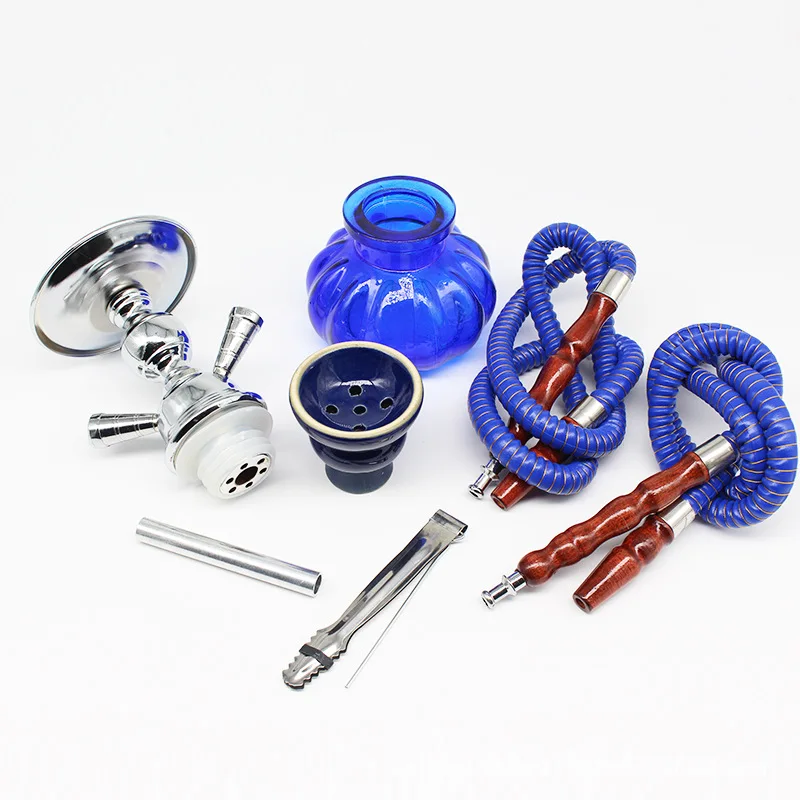 Top Selling Arab Hookah Bar Single and Double Tube Glass Hookah Shisha Complete Set