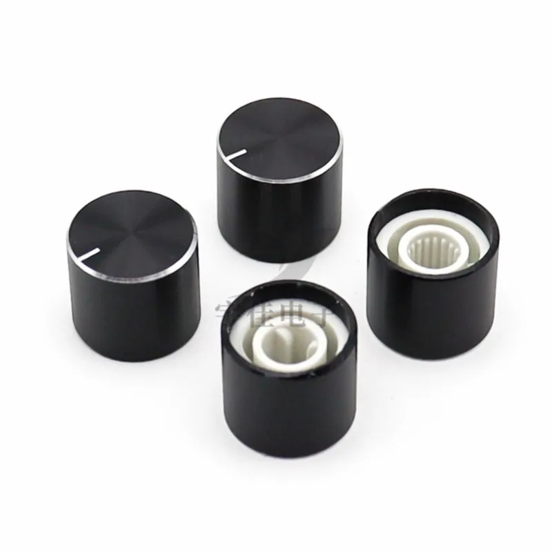 2PCS 15×13MM Aluminum Plastic Knob Potentiometer Coding Switch Cap Amplifier Volume Adjustment Cap Flower Half Shaft Hole 6MM