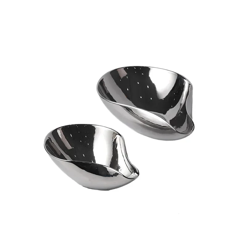 

luxury electroplated silver ceramic vase ornament, homestay fruit plate dining table ornament