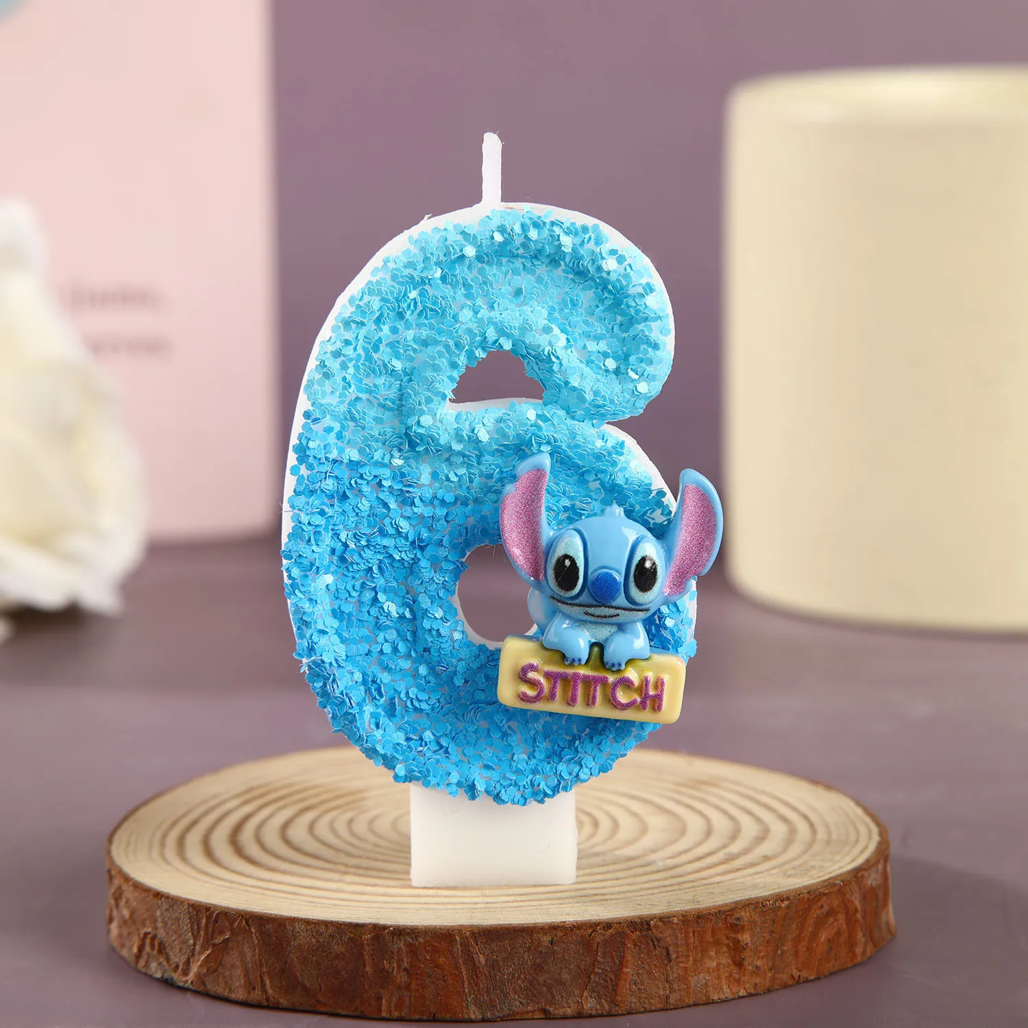 

Kawaii Blue Number 0-9 Anime Lilo & Stitch Digital Candle Stitch Angel Student's Themed Party Candles Adult Party Gifts