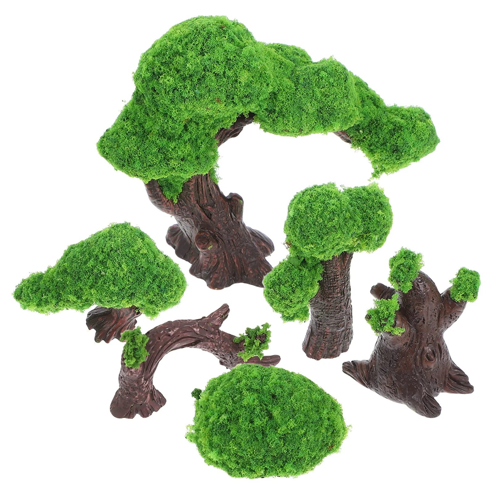 

6pcs Artificial Greenery For Diy Micro Landscape Decor, Mini Garden Accessories, Terrarium Plants, Trees, Dollhouse Garden, Fake