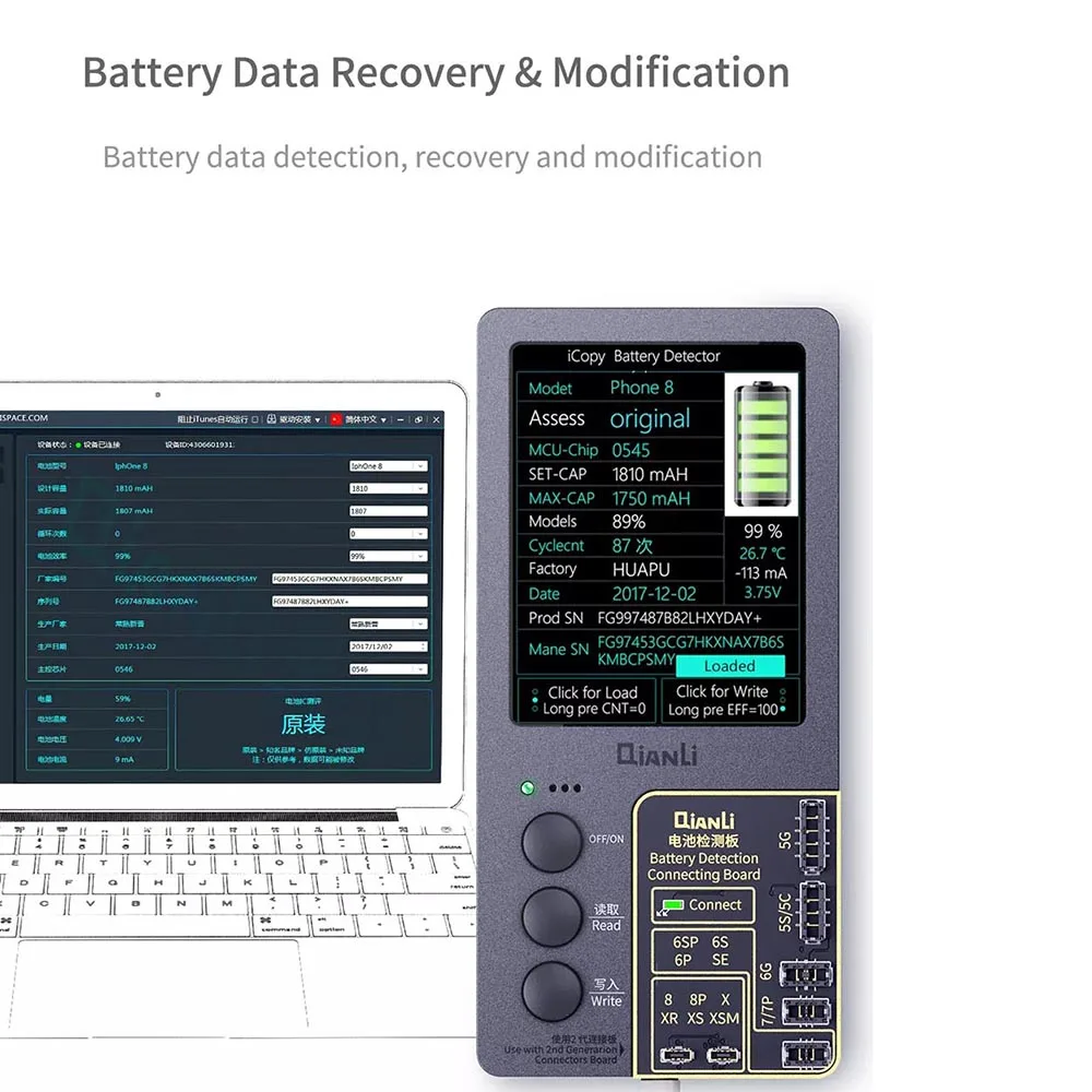 Qianli ICopy Plus 2.2 True Tone Face ID Repair Programmer for 11 12 14 13 Pro Max LCD/Vibrator Transfer EEPROM Battery Test Tool