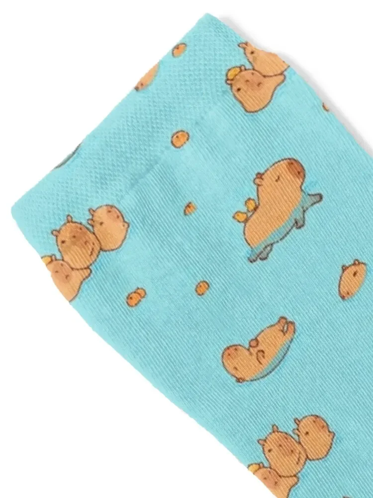 Capybara hot spring pattern swimming with oranges, yuzu Socks custom sports Toe sports Men's Socks Luxury Women's