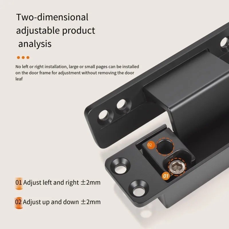 JHD Invisible Cross Door Hinge 2D Adjustable Concealed Hinge For Narrow Frame Aluminum Doors