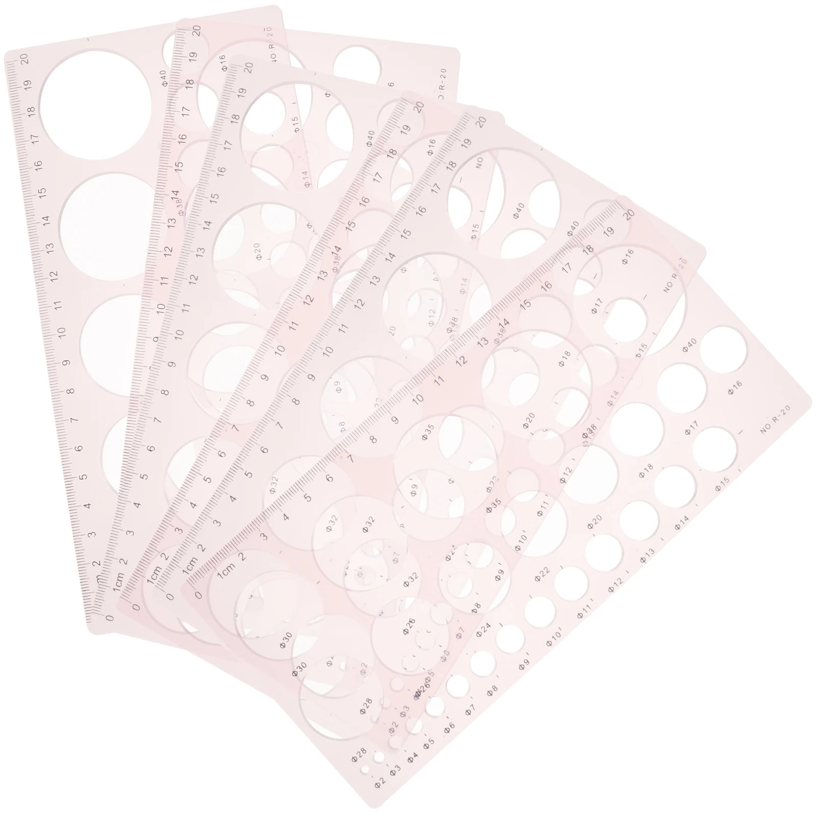 

6pcs Circle Hole Templates Lightweight Plastic Rulers Students Drawing Stencils Engineering Drafting Geometric Tools School