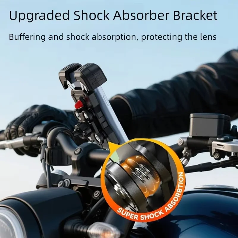 Motorcycle Bike Phone Holder Mount with Vibration Dampener For Motorcycle Bike, Scooters ATV/UTV Universal Bicycle Mount