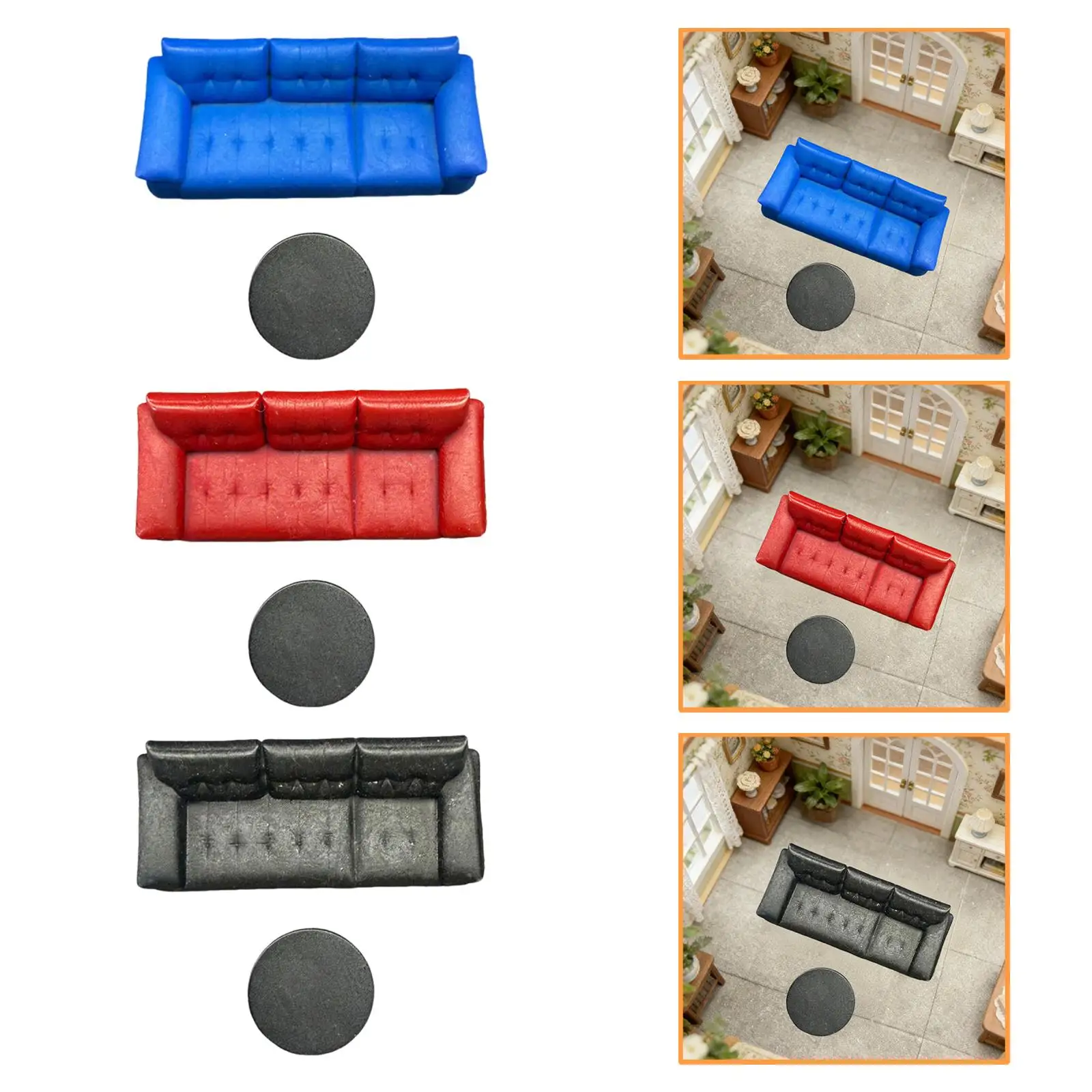 

1:64 Scale Sofa and Table Model Resin Realistic Auto Repair Shop Scene Decor for Sand Table, Miniature Scene, Desktop Decoration