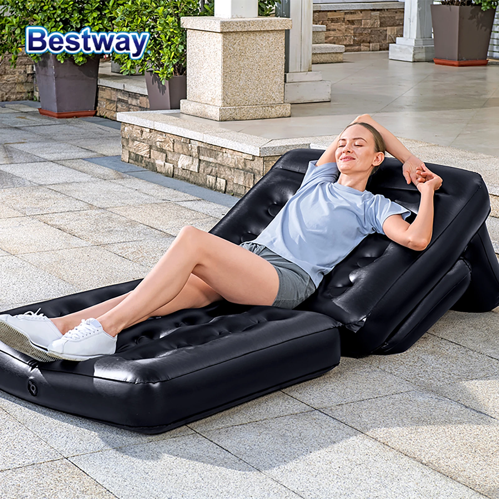 Bestway 75054 Inflatable Sofa, Outdoor Blow Up Sofa Bed Inflatable Sofa, Adult Inflatable Chair, Double Bed Size