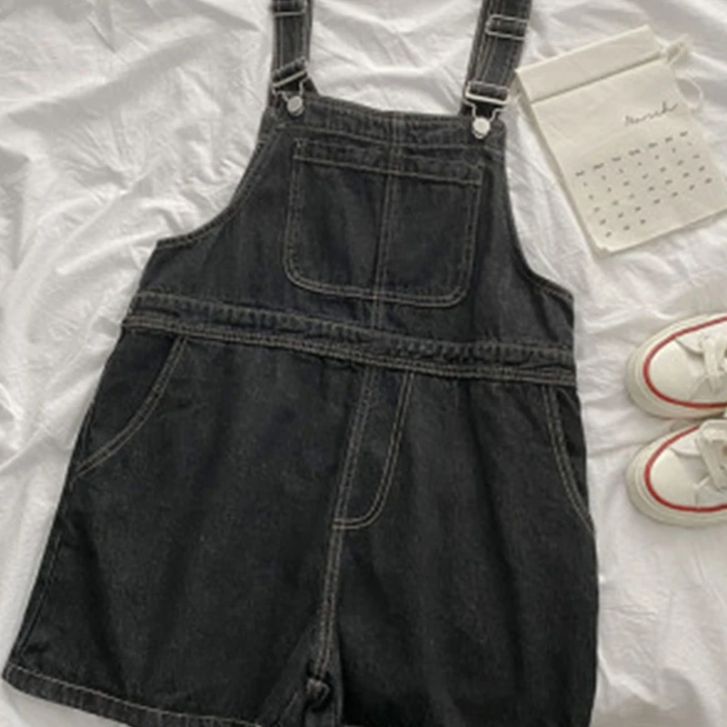 Blue Denim Shorts Female 2024 Summer Loose Wide Leg Shorts Korean Jumpsuit Shorts for Women Streetwear