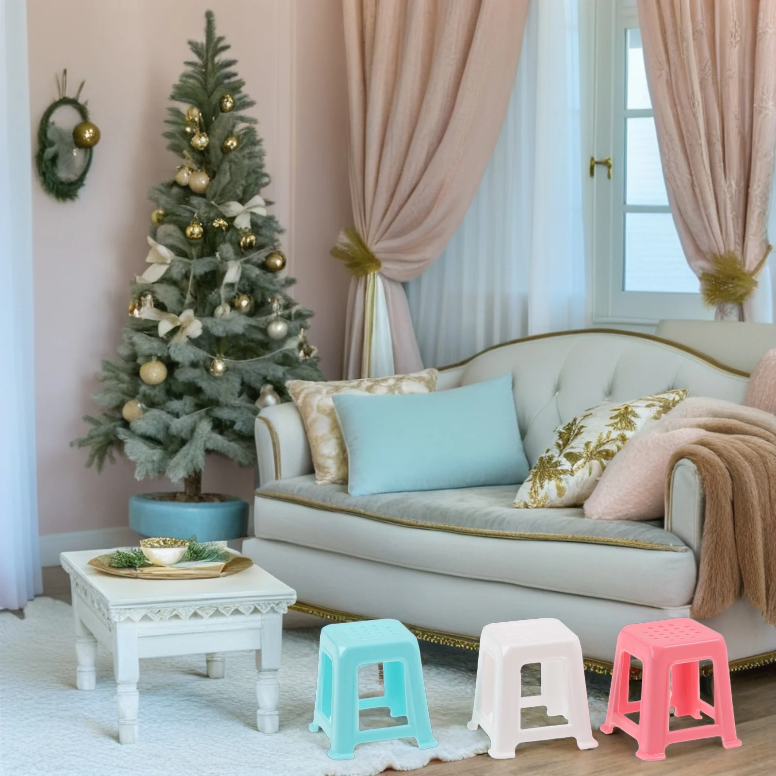 30 Uds. Taburetes de plástico en miniatura Vintage, Mini banco Retro, muebles para casa de muñecas, accesorios para decoración del hogar, accesorios de fotografía