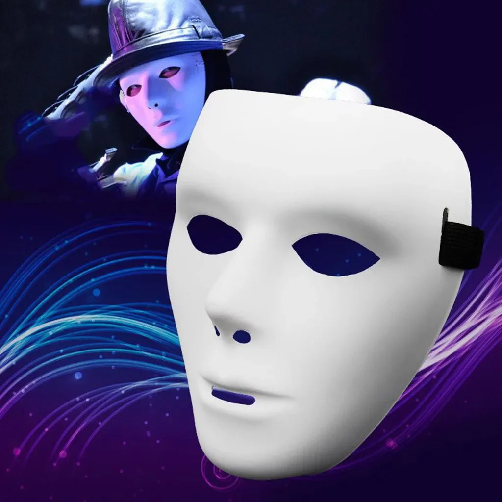 

Halloween PVC Mask Knight Ghost Dance White Hip-hop Mask Ghost Step Dance Masquerade Cosplay Party Masks